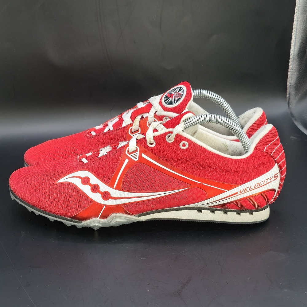 Saucony Unisex Red Velocity‎ 5 Spikes 201881 Track Running Run Shoes Size 10 - Picture 3 of 8